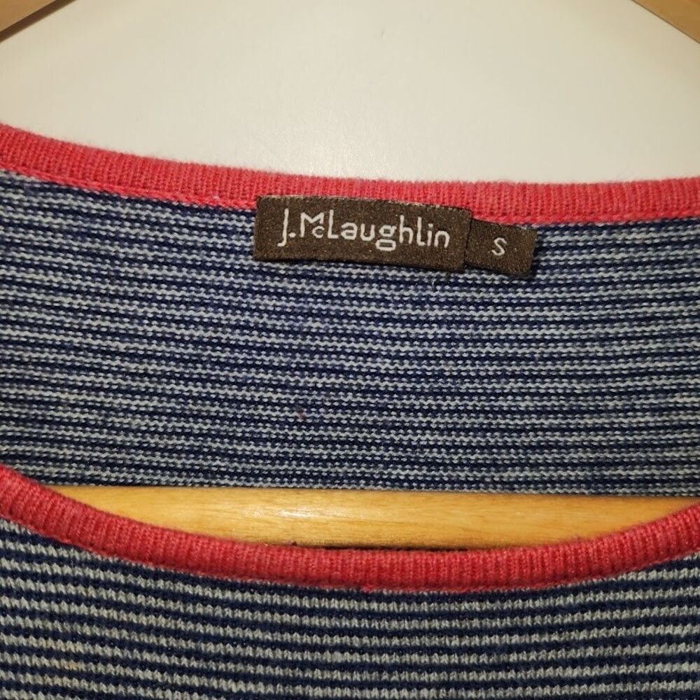 J. McLaughlin Women's 3/4 Sleeve Striped Knit Sweater Lightweight Size Small - Picture 3 of 4